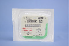 Suture with Needle Nurolon Nonabsorbable Coated Black Suture Braided Nylon Size 0 18 Inch Suture 1-Needle 22 mm Length 1/2 Circle Taper Point Needle