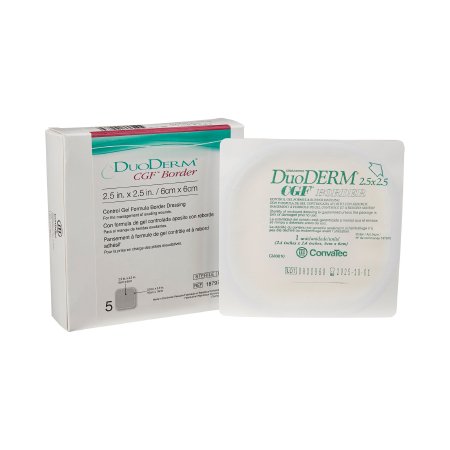 Convatec Hydrocolloid Dressing DuoDERM® CGF® Border 2-1/2 X 2-1/2 Inch Square Sterile