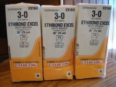 Suture without Needle Ethibond Excel SUTUPAK Braided Polyester Nonabsorbable Size 3 - 0 18 Inch Suture
