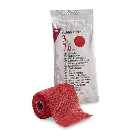 3M Ortho Cast Tape 3M™ Scotchcast™ Plus 3 Inch X 12 Foot Fiberglass Red