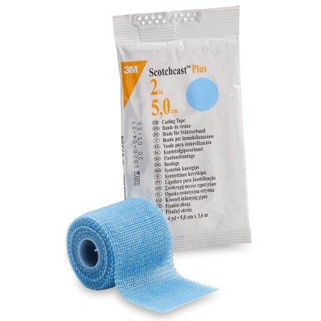 3M Ortho Cast Tape 3M™ Scotchcast™ Plus 2 Inch X 12 Foot Fiberglass Light Blue