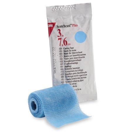 3M Ortho Cast Tape 3M™ Scotchcast™ Plus 3 Inch X 12 Foot Fiberglass Light Blue