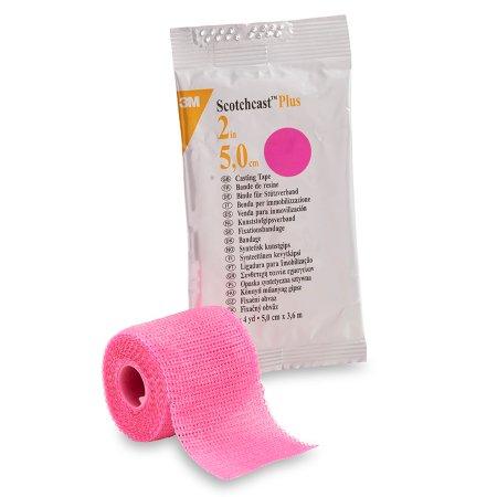 3M Ortho Cast Tape 3M™ Scotchcast™ Plus 2 Inch X 12 Foot Fiberglass Bright Pink