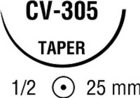 Suture with Needle Ti•Cron Nonabsorbable Coated White Suture Braided Polyester Size 2 - 0 36 Inch Suture Double-Armed 25 mm Length 1/2 Circle Taper Point Needle