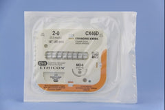 Suture with Needle Ethibond Nonabsorbable Coated Green Suture Braided Polyester Size 2 - 0 18 Inch Suture 1-Needle 26 mm Length 1/2 Circle Taper Point Needle