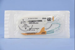Suture with Needle Ethibond Nonabsorbable Coated Green Suture Braided Polyester Size 1 30 Inch Suture 1-Needle 40 mm Length 1/2 Circle Reverse Cutting Needle