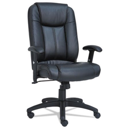 Alera® Alera CC Series Executive High-Back Swivel/Tilt Bonded Leather Chair, Supports up to 275 lbs., Black Seat/Back, Black Base