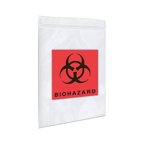 Cardinal Specimen Transport Bag With Document Pouch 12 X 15 Inch Polyethylene Zip Closure Biohazard Symbol / Storage Instructions NonSterile - M-1073941-4715 - Case of 1000