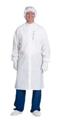 Fashion Seal Uniforms Cleanroom Lab Coat Worklon® SC-Grid System White Medium Knee Length Disposable - M-1140106-478 - Each