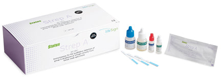LifeSign Rapid Test Kit Status Infectious Disease Immunoassay Strep A Test Throat Swab Sample 30 Tests - M-851769-1047 - Box of 30