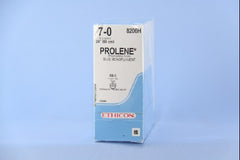 Suture with Needle Prolene Nonabsorbable Uncoated Blue Suture Monofilament Polypropylene Suture Size 7 - 0 24 Inch Suture Double-Armed 11 mm Length 1/2 Circle Taper Point Needle