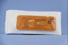 Suture with Needle Ethibond Nonabsorbable Coated Green Suture Braided Polyester Size 4 - 0 30 Inch Suture Double-Armed 17 mm Length 1/2 Circle Taper Cut Needle