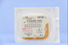Suture with Needle Ethibond Nonabsorbable Coated Green Suture Braided Polyester Size 3 - 0 18 Inch Suture 1-Needle 26 mm Length 1/2 Circle Taper Point Needle