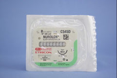 Suture with Needle Nurolon Nonabsorbable Coated Black Suture Braided Nylon Size 0 18 Inch Suture 1-Needle 26 mm Length 1/2 Circle Taper Point Needle
