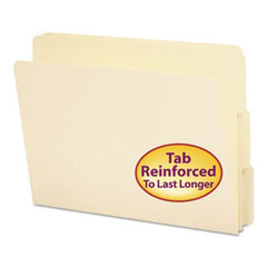 Smead® Heavyweight Manila End Tab Folders, 9" Front, 1/3-Cut Tabs, Letter Size, 100/Box