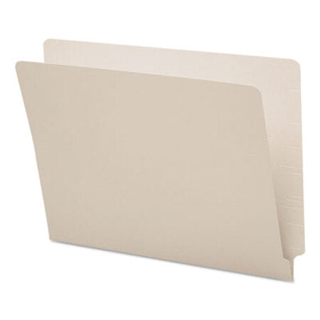 Smead® Reinforced End Tab Colored Folders, Straight Tab, Letter Size, Gray, 100/Box
