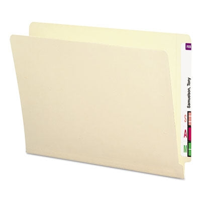 Smead® End Tab Folders with Antimicrobial Product Protection, Straight Tab, Letter Size, Manila, 100/Box