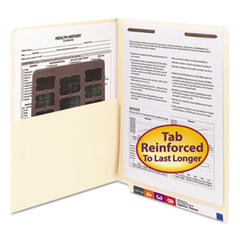 Smead® Heavyweight Manila End Tab Pocket Folders with One Fastener, Straight Tab, Letter Size, 50/Box