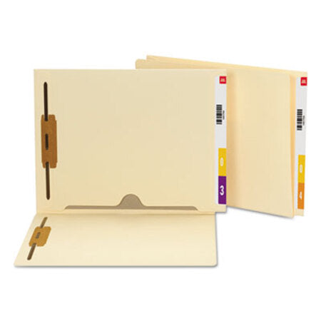 Smead® Heavyweight Manila End Tab Pocket Folders with Two Fasteners, Straight Tab, Letter Size, 50/Box