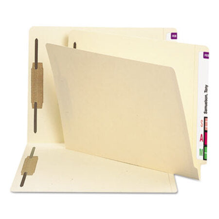 Smead® Manila End Tab 2-Fastener Folders with Reinforced Tabs, 0.75" Expansion, Straight Tab, Letter Size, 11 pt. Manila, 250/Box