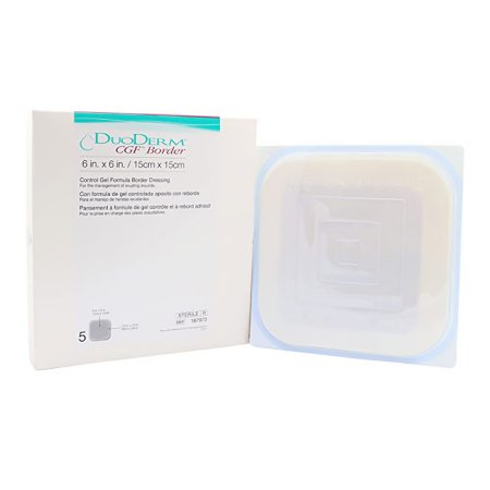 Convatec Hydrocolloid Dressing DuoDERM® CGF® Border 6 X 6 Inch Square Sterile