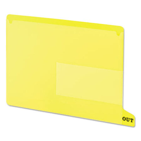 Smead® Colored Poly Out Guides with Pockets, 1/3-Cut End Tab, Out, 8.5 x 11, Yellow, 25/Box