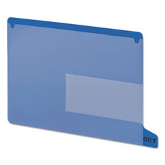 Smead® Colored Poly Out Guides with Pockets, 1/3-Cut End Tab, Out, 8.5 x 11, Blue, 25/Box