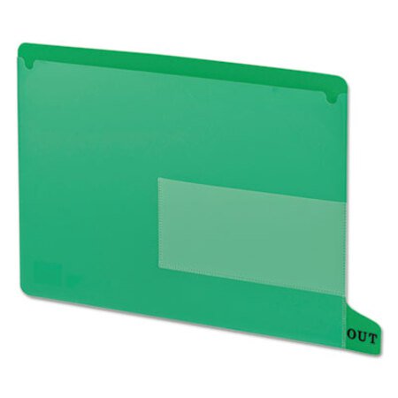Smead® Colored Poly Out Guides with Pockets, 1/3-Cut End Tab, Out, 8.5 x 11, Green, 25/Box