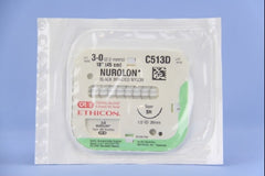 Suture with Needle Nurolon Nonabsorbable Coated Black Suture Braided Nylon Size 3 - 0 18 Inch Suture 1-Needle 26 mm Length 1/2 Circle Taper Point Needle