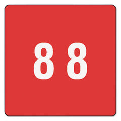 Smead® Numerical End Tab File Folder Labels, 8, 1.5 x 1.5, Red, 250/Roll