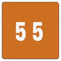 Smead® Numerical End Tab File Folder Labels, 5, 1.5 x 1.5, Brown, 250/Roll