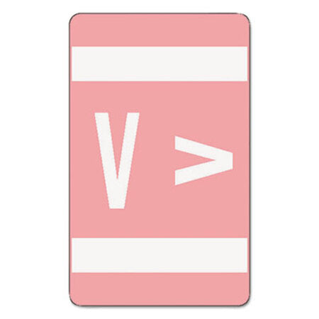 Smead® AlphaZ Color-Coded Second Letter Alphabetical Labels, V, 1 x 1.63, Pink, 10/Sheet, 10 Sheets/Pack