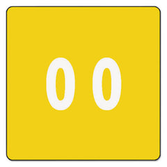 Smead® Numerical End Tab File Folder Labels, 0, 1.5 x 1.5, Yellow, 250/Roll