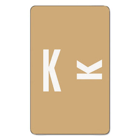Smead® AlphaZ Color-Coded Second Letter Alphabetical Labels, K, 1 x 1.63, Light Brown, 10/Sheet, 10 Sheets/Pack
