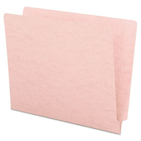 Smead® Reinforced End Tab Colored Folders, Straight Tab, Letter Size, Pink, 100/Box