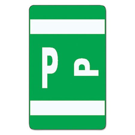 Smead® AlphaZ Color-Coded Second Letter Alphabetical Labels, P, 1 x 1.63, Dark Green, 10/Sheet, 10 Sheets/Pack