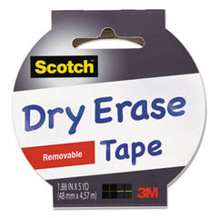 Scotch® Dry Erase Tape, 3" Core, 1.88" x 5 yds, White