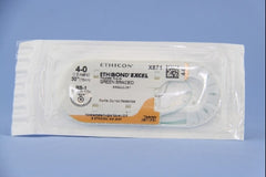 Suture with Needle Ethibond Nonabsorbable Coated Green Suture Braided Polyester Size 4 - 0 30 Inch Suture 1-Needle 17 mm Length 1/2 Circle Taper Point Needle
