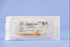 Suture with Needle Ethibond Nonabsorbable Coated Green Suture Braided Polyester Size 4 - 0 30 Inch Suture 1-Needle 17 mm Length 3/8 Circle Taper Cut Needle