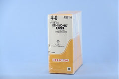 Suture with Needle Ethibond Nonabsorbable Coated Green Suture Braided Polyester Size 4 - 0 30 Inch Suture 1-Needle 17 mm Length 3/8 Circle Taper Point Needle
