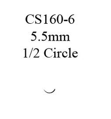 J & J Healthcare Systems Suture with Needle Ethilon™ Nonabsorbable Uncoated Black Suture Monofilament Nylon Size 10 - 0 4 Inch Suture 1-Needle 5.5 mm Length 1/2 Circle Spatula Needle