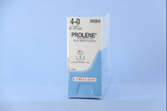 Suture with Needle Prolene Nonabsorbable Uncoated Blue Suture Monofilament Polypropylene Suture Size 4 - 0 30 Inch Suture Double-Armed 22 mm Length 1/2 Circle Taper Point Needle