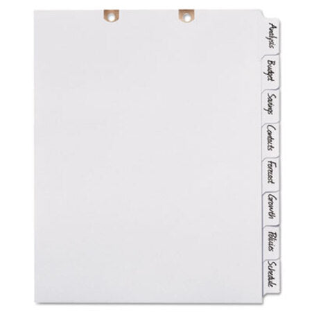 Avery® Write and Erase Tab Dividers for Classification Folders, 8-Tab, Side Tab, Letter