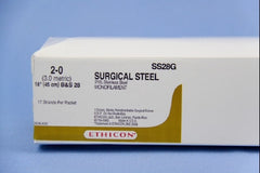 Suture without Needle SUTUPAK Stainless Steel Nonabsorbable Size 2 - 0 18 Inch Suture