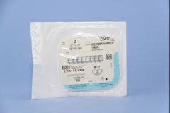 Suture with Needle Perma-Hand Nonabsorbable Coated Black Suture Braided Silk Size 0 18 Inch Suture 1-Needle 22 mm Length 1/2 Circle Taper Point Needle