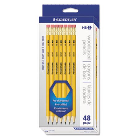 Staedtler® Woodcase Pencil, HB (#2.5), Black Lead, Yellow Barrel, 48/Pack