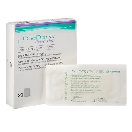 Convatec Hydrocolloid Dressing DuoDERM® Extra Thin 2 X 4 Inch Rectangle Sterile