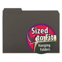 Smead® Interior File Folders, 1/3-Cut Tabs, Letter Size, Black/Gray, 100/Box