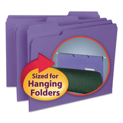 Smead® Interior File Folders, 1/3-Cut Tabs, Letter Size, Purple, 100/Box