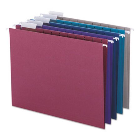 Smead® Colored Hanging File Folders, Letter Size, 1/5-Cut Tab, Assorted, 25/Box